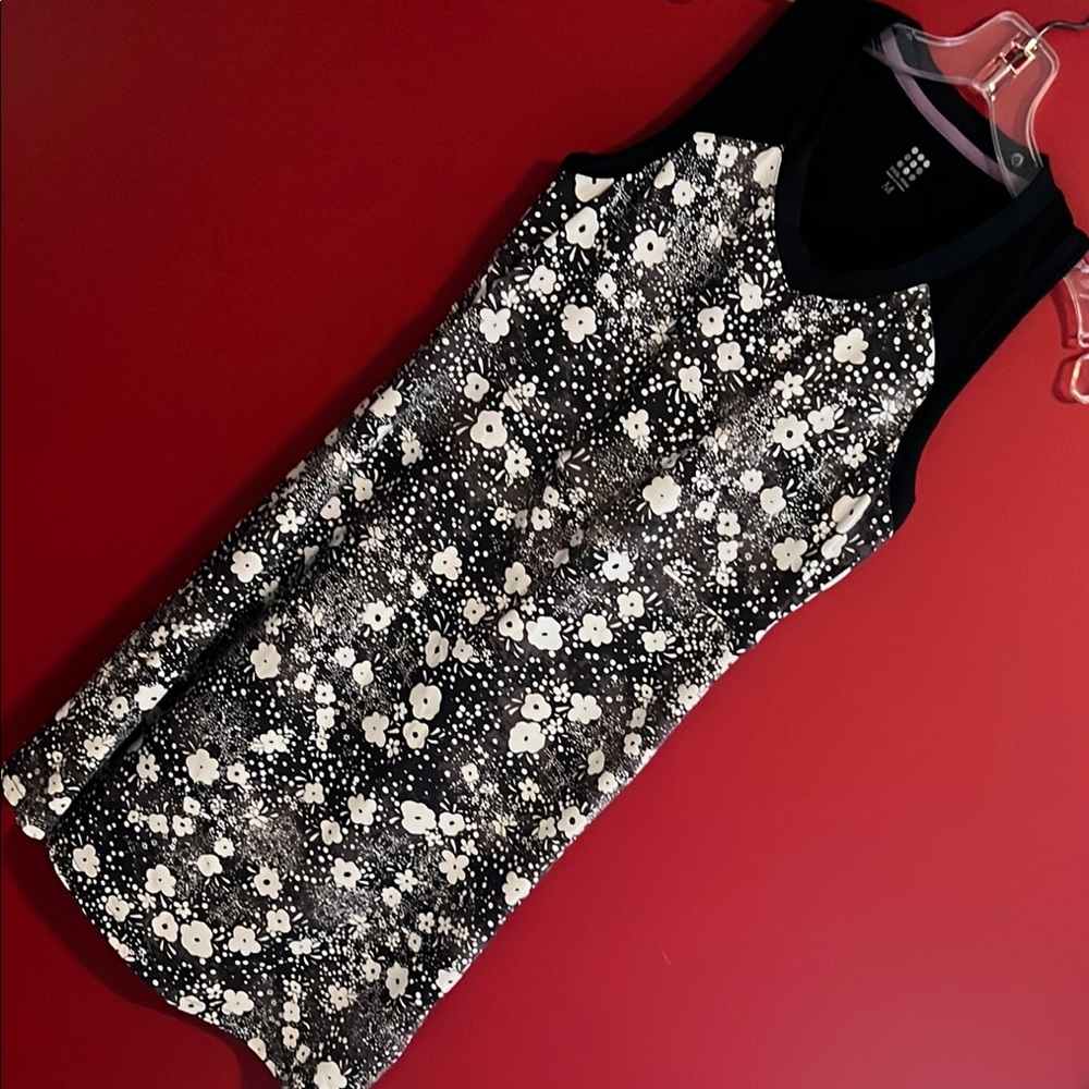 Title Nine Black & White Floral Tank Dress